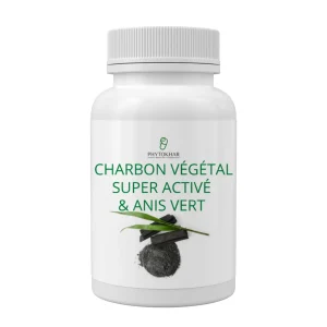 Charbon Végétal  Super Activé  &  Anis Vert 90 gélules de 500mg